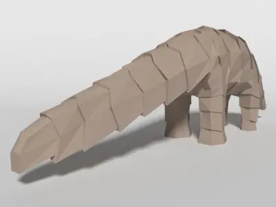 Low Poly Cartoon Pangolin Low-poly 3D model