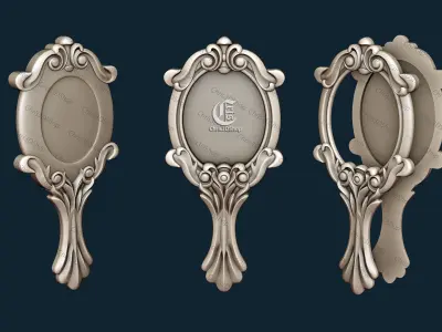 Hand Held Mirror - STL file for CNC 3D print model