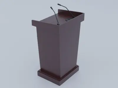 Wood Pulpit  Low-poly 3D model