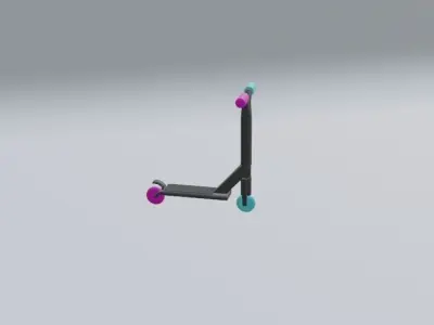 StuntScooter scooter with handle Low-poly 3D model