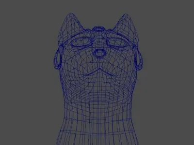 Bastet statue of egyptian cat 3D model