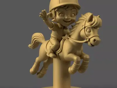 Fun 3D Pony Model for Kids  Perfect Desk Decor with base 3D print model