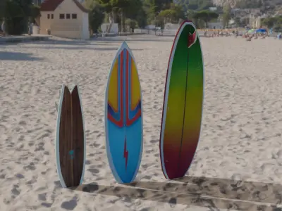 Surfboards model pack Low-poly 3D model