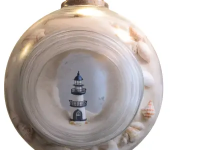 Nautical Lighthouse in Round Glass Jar  Low-poly 3D model