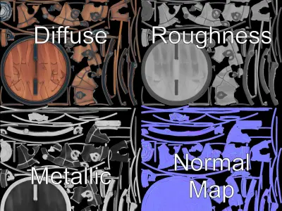 Medieval Wooden Shield Model Pack Low-poly 3D model