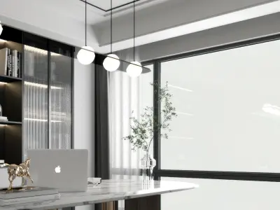 villa decoration Modern Study Home 3D model