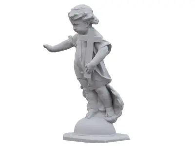 Cemetery Child Statue  Low-poly 3D model
