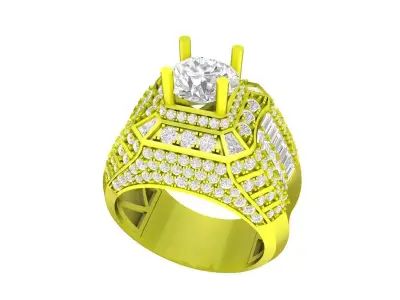 A7117 Korean Style Diamond Men Ring 3D print model