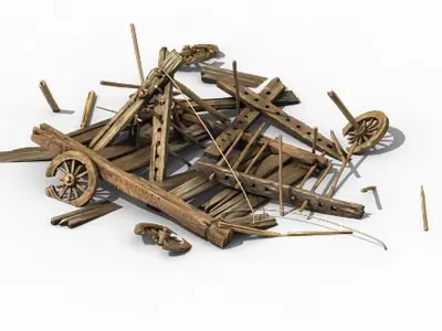 Game Elven Mountain - Broken - Chariot 04 3D model