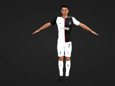 Cristiano Ronaldo - Manchester - Madrid - Juventus - Portugal Low-poly 3D model