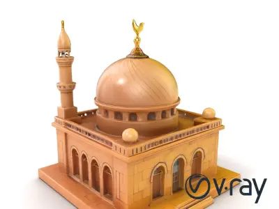 Detailed Mosque Architectural Model Pack Low-poly 3D model