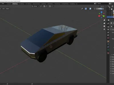 Cybertruck tesla  Low-poly 3D model