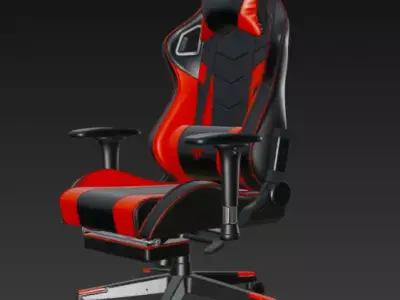 Racing Style Gaming Chair Red Black PBR 3D Model 3D model