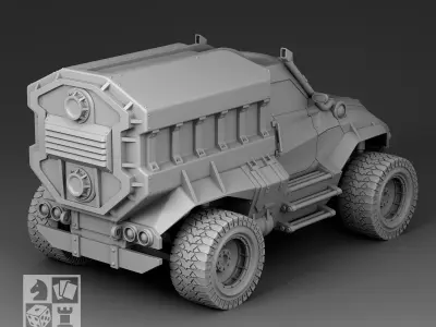 Futuristic van 3D print model