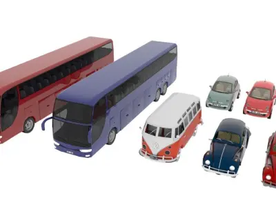 Vehicles pack Low-poly 3D model