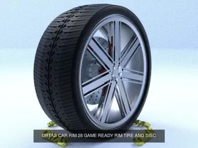 ORTAS CAR RIM 27-28 GAME READY RIM TIRE AND DISC 3D Model Pack
