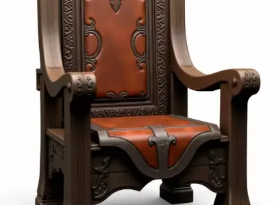 medieval chair 3 3D print model