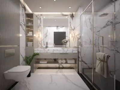 Bathroom Scene Low-poly 3D model