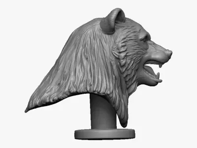 Bear Head Bust 3D print model