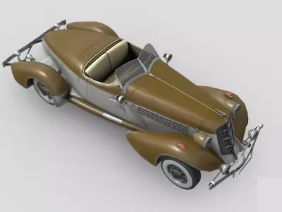 Low Poly Car - Auburn Speedster 851 Low-poly 3D model