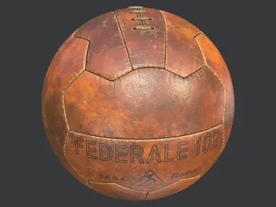 Vintage Soccer Ball Federale 102 Italy 1934 3D model