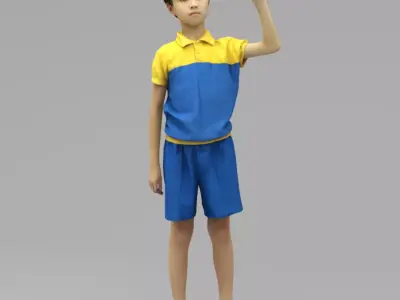 A Cool Boy Saying Hi  3D model