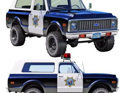 Chevrolet K5 blazer 1972 police 3D model