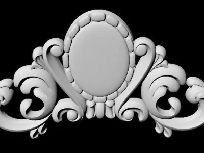 Central decor ornament for furniture 3D model 702