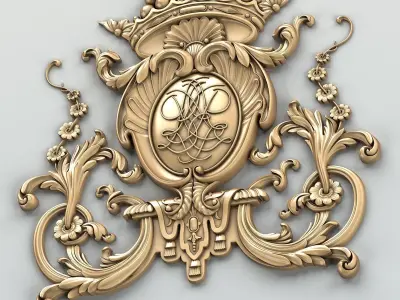 Carved decor central 007 3D model