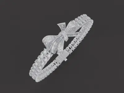 Bow Tie Ring and Bracelet set 66772 3D print model