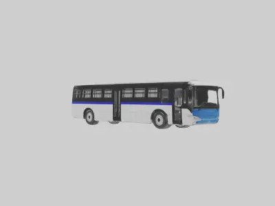 Articulated Bus Model 1 Low-poly 3D model