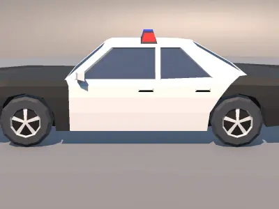 Low Poly Muscle Car Police Cruiser MOBILE READY Low-poly 3D model