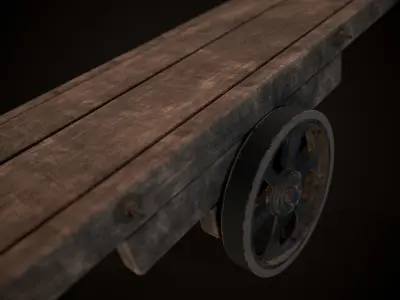 Wooden Hath Gadi Low-poly 3D model