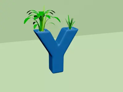 Vase Y - Alphabet Vases Collection Letters - STL Printable 3D print model