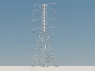 Transmission Tower Low-poly 3D model
