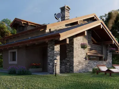 Architecture - Alpine house 3d 3D model