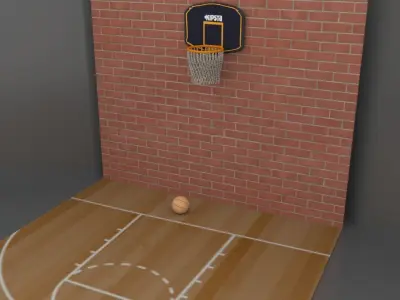 Basketball Court  Low-poly 3D model