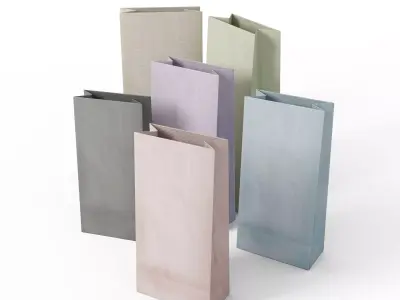 Candy Bag Pastel colored - Simple Paper Bag Low-poly 3D model