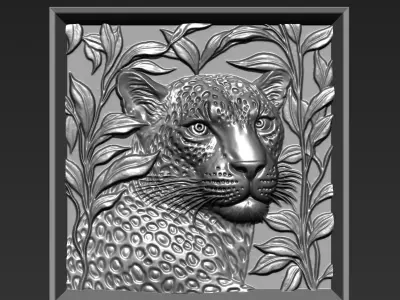 Leopard Head A22 3D print model