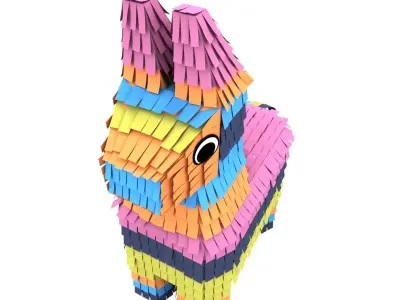 Pinata colorful made of paper 3D model