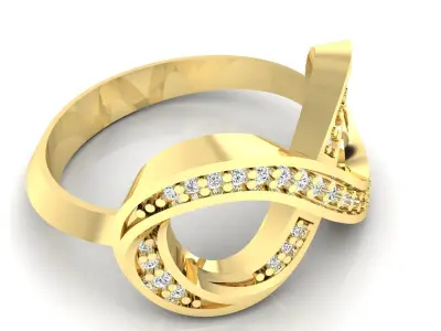 Ring M52 The luxury female ring with gems wedding 3D print model