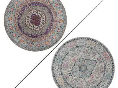 Round Rug Set 219 3D model