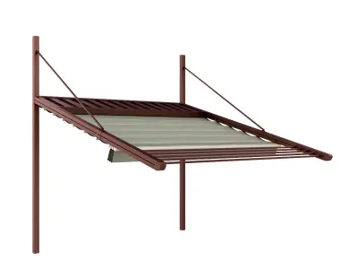Motorized Pergola 3 bronze patina rust 3D model