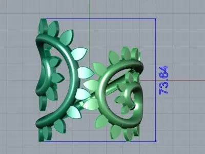 Tree branch bracelet 3D print model
