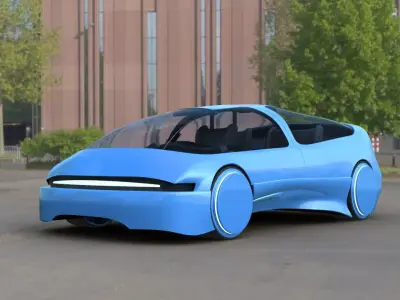 Futuristic Concept Car from 90s movie 3D model