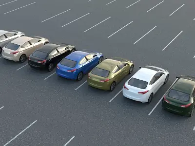 R3DP ASIAN CARS  LOW-POLY PBR - Hyundi Elantra Low-poly 3D model