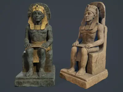 Egyptian Statue V1 PBR Low-poly 3D model