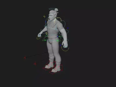 Game Ready Male Character Rig for Maya  Full Body Rig Low-poly 3D model
