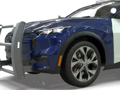 Police Interceptor SUV midpoly 3D model