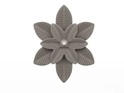 Round Rosette Plaster Molding Decoration Low-poly 3D model